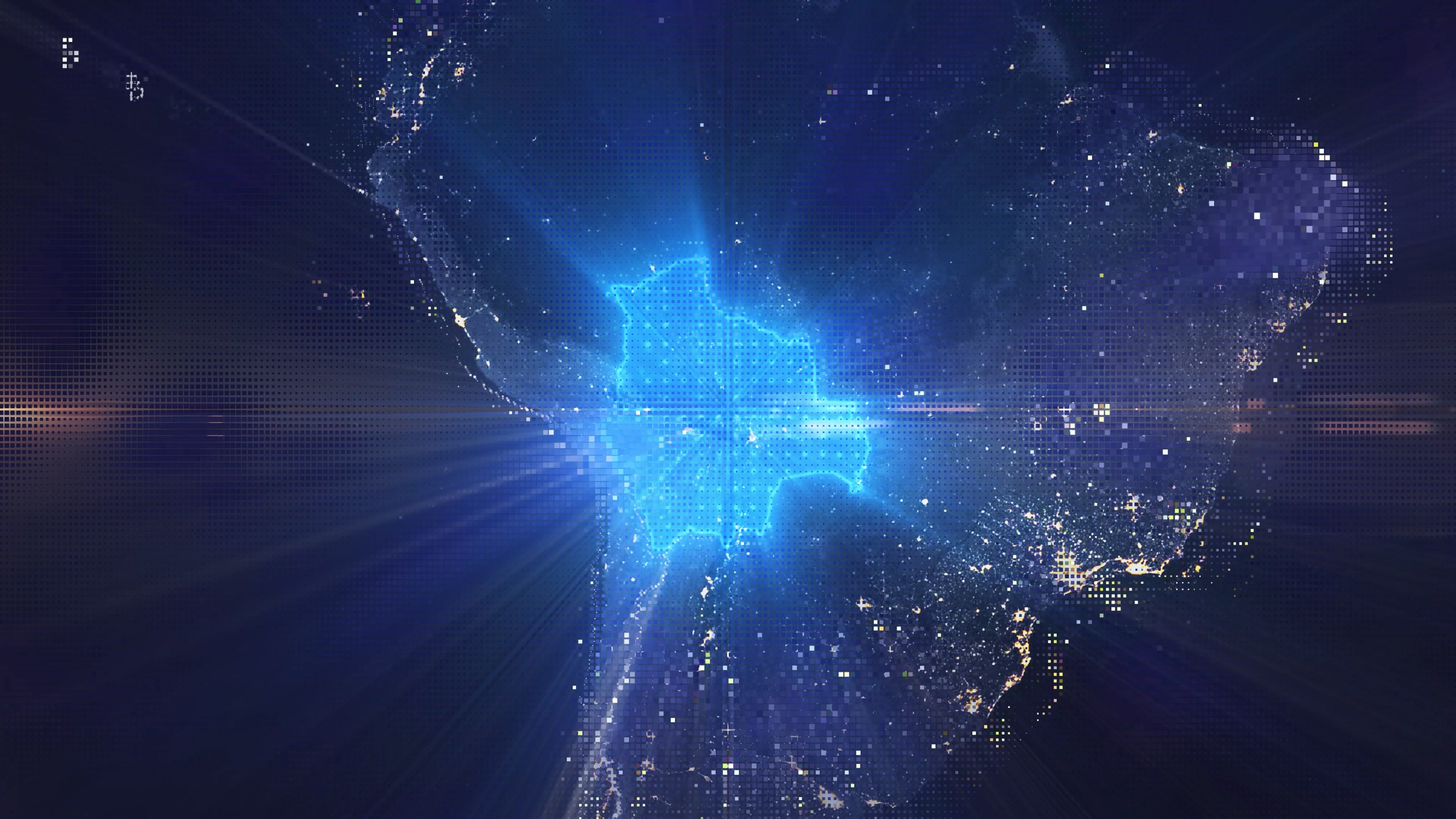 Bolivia - Digital Pixel Art Earth Night from Space Rotate and Zoom Shining Country Bolivia